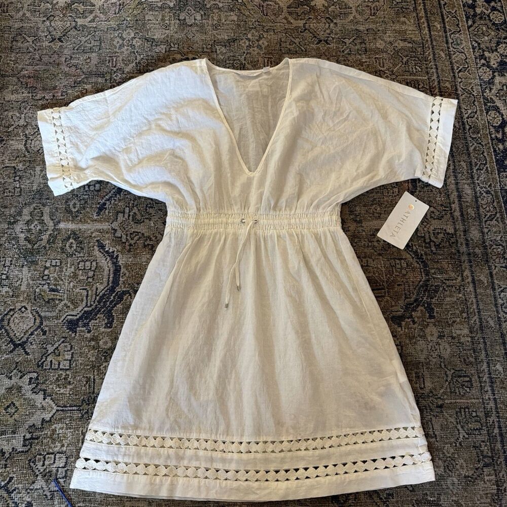 ATHLETA COVER UP LARGE coast to coast white kaftan